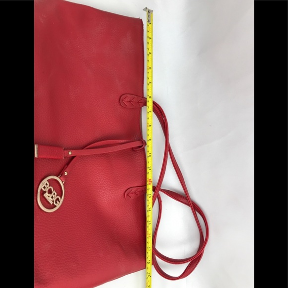 BCBG Reversible Red/ Tan Paris Tote Bag - Picture 7 of 9
